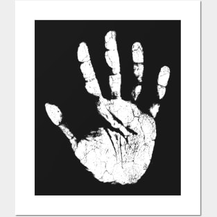 White Hand Print Posters and Art